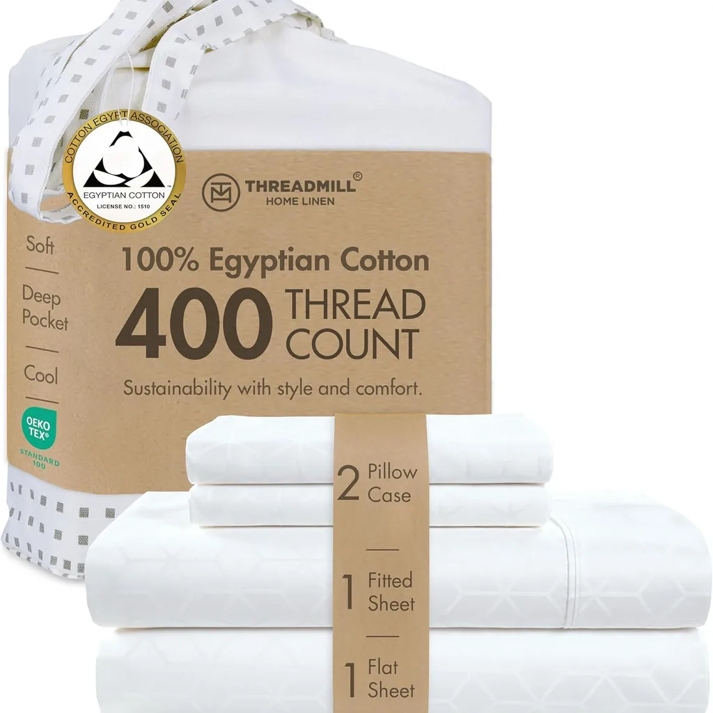 Threadmill Home Linen Sheets Certificado Queen 400 fios algodão egípcio